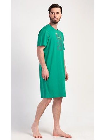 Pánská noční košile s krátkým rukávem Outdoor - zelená
