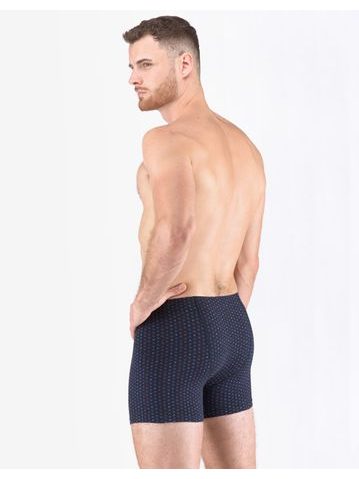 Pánské boxerky s delší nohavičkou, delší nohavička, šité, jednobarevné Eco Bamboo 74160P - černá