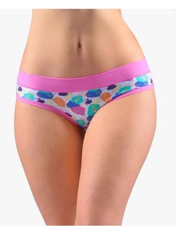 GINA dámské kalhotky francouzské, šité, bokové, s potiskem Disco XVII 14151P - černá atlantic