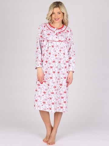 Dámská noční košile KASANDRA červená kytka