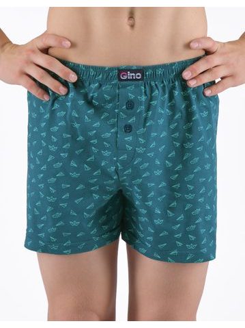 Dětské trenky volné chlapecké, šité, s potiskem - petrolejová pampelišková