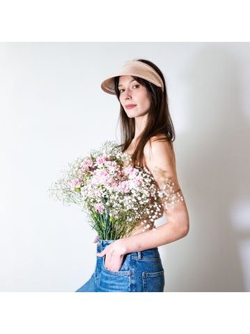 Klobouk pastelový béžovo růžový