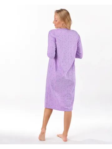 Dlouhá košilka noční dámská dlouhý rukáv 19131P - tomato měděná