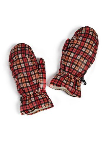 Teplé palčáky kostkované oranžové