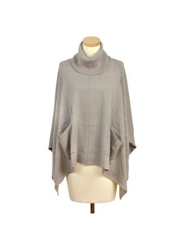 Vlněné pončo hnědé