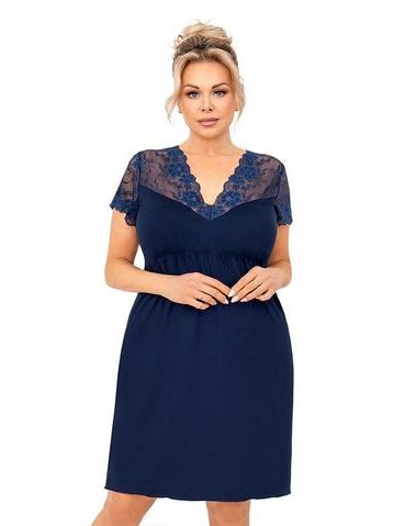 Noční košilka Livia plus size tmavě modrá