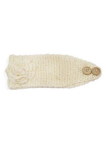 Čelenka s dřevěnými knoflíky krémová