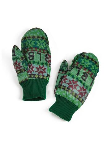 Teplé palčáky s norským vzorem zelené