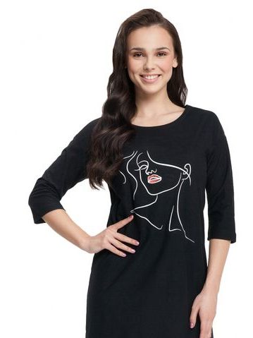 Saténová košilka Iga black černá