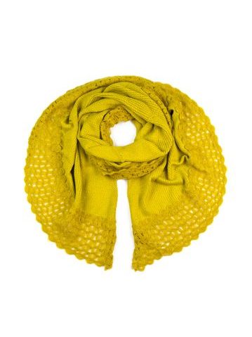 Teplý dámský šál - hořčicový