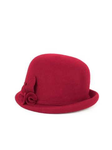 Elegantní klobouk z vlny červený