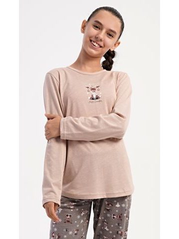 Dětské pyžamo dlouhé Srdíčko - světle růžová