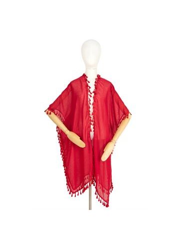 Pončo - červená