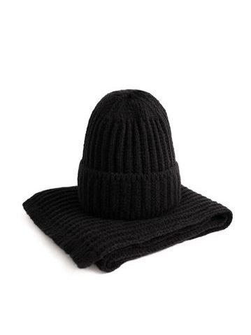 Čepice a šála - černá