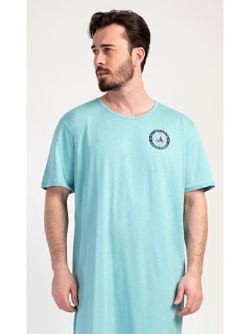 Pánská noční košile s krátkým rukávem California - azurová