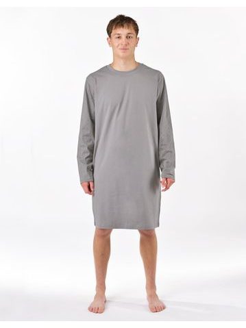 Pánské košile noční dlouhý rukáv, šité, s potiskem 79203 - šedá peprmint