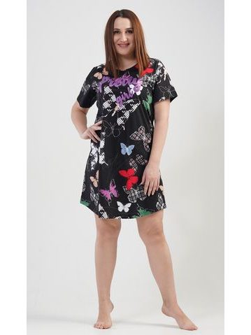 Dámská noční košile s krátkým rukávem Pretty girl - černá
