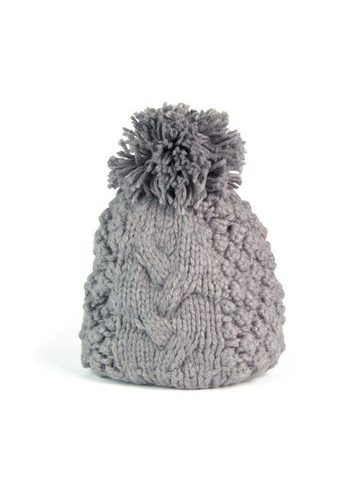 Pletený zimní kulich šedý