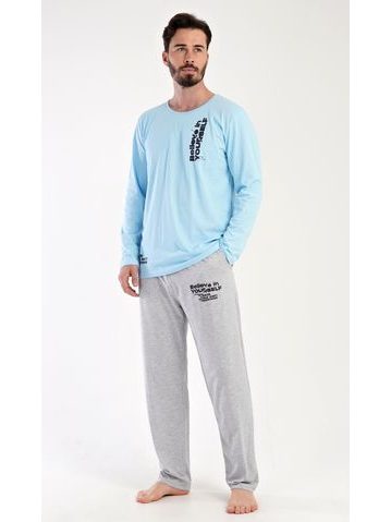 Pánské pyžamo dlouhé Henry - světle modrá
