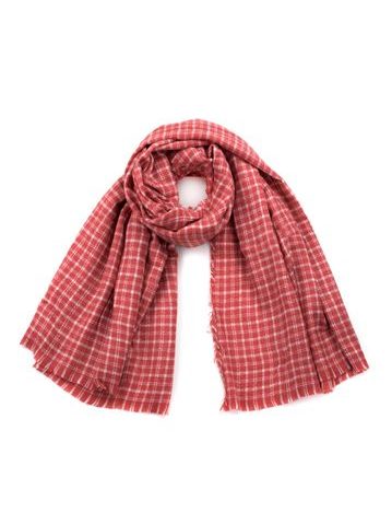 Kostkovaná šála korálová