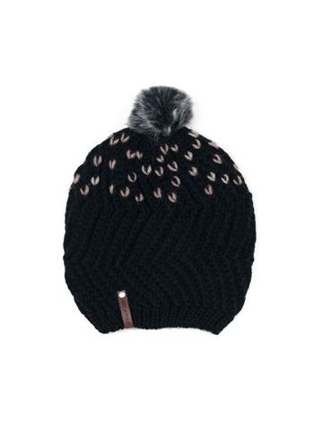 Oversize melírovaná čepice černá