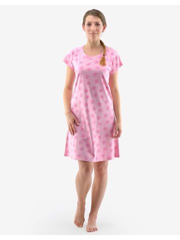 Košilka noční dámská krátký rukáv 19132P - růžovofialová pink