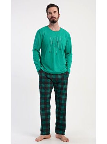 Pánské pyžamo dlouhé Tetris - zelená