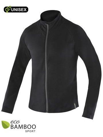 Dámská mikina s dlouhým rukávem, dlouhý rukáv, šité, jednobarevné ECO Bamboo Sport 99006P - černá