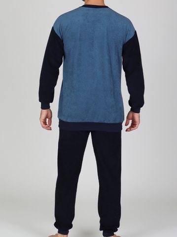 Pánské pyžamo krátké, šité, s potiskem 79190 - měsíc dunaj