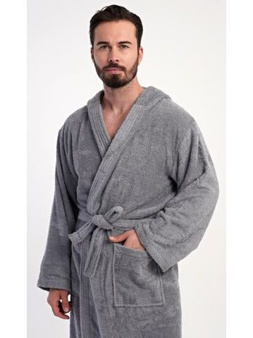 Pánský župan bavlněné kimono s proužky TERAMO čokoládová