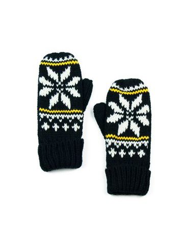 Palcové rukavice s hvězdou černé