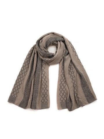 Šál s proplétaným vzorem béžovohnědý