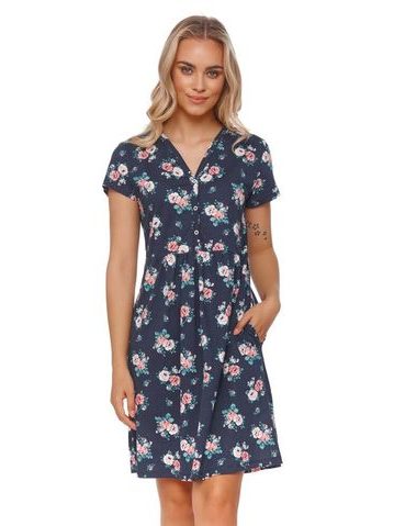 Kojicí noční košile Diana roses tmavě modrá