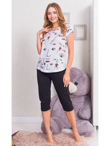 Dámské pyžamo kapri Frída - světle šedá