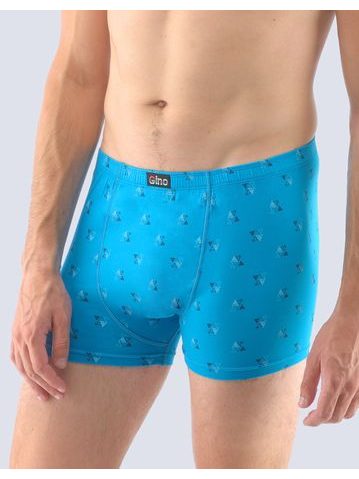 Pánské boxerky s kratší nohavičkou, kratší nohavička, šité, s potiskem 73107P - dunaj tm. tyrkysová