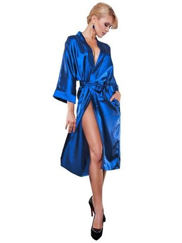 Saténový dámský župan 115 modrý