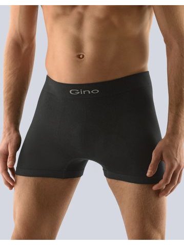 Pánské boxerky s delší nohavičkou, delší nohavička, bezešvé, jednobarevné MicroBavlna 54000P - černá