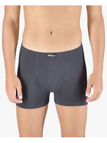 Pánské boxerky s kratší nohavičkou, kratší nohavička, šité, s potiskem Eco Bamboo 73129P - tm. šedá olivová