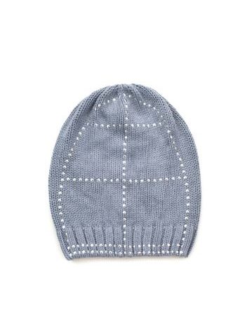 Čepice beanie Stříbrná nit světle šedá