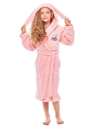 Dívčí župan s ušima Bunny růžový