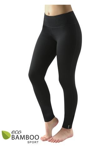 Dámské legíny dlouhé sportovní, šité, klasické, jednobarevné ECO Bamboo Sport 95035P - černá