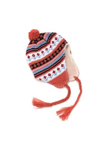 Vzorovaná ušanka oranžová