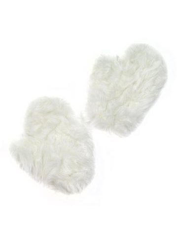 Kožíškové rukavičky bílé