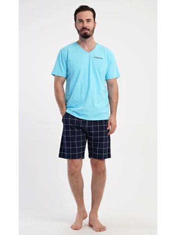 Pánské pyžamo šortky Freedom - azurová