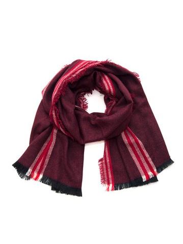 Módní červený hnědý šál s lemovkou