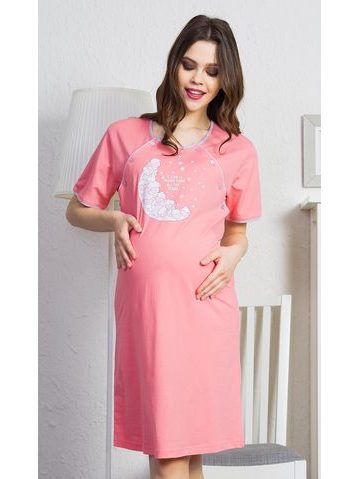Mateřská noční košile Happy mommy tmavě modrá se zipem