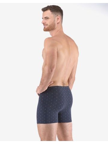 Pánské boxerky s delší nohavičkou, delší nohavička, šité, jednobarevné Eco Bamboo 74159P - černá