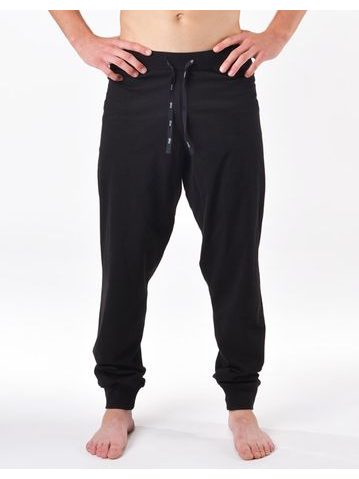 Pánské kalhoty dlouhé pyžamové, šité, klasické, jednobarevné 79201 - černá