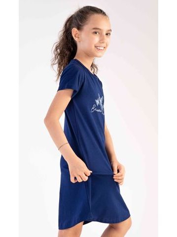 Dětská noční košile s krátkým rukávem Kuře - žlutá