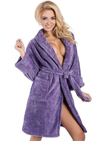 Krátký dámský župan DKAREN Eliza fialový
